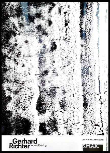 Gerhard Richter. Abstraktes Bild schwarz weiß. Plakat SMAK Gent, 2017