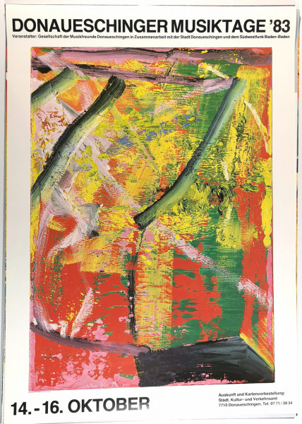 Gerhard Richter. Donaueschinger Muiktage. Plakat 1983