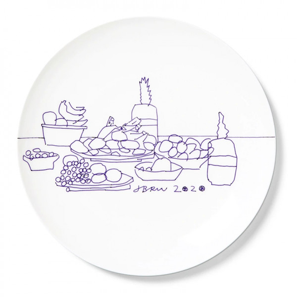 Jonas Wood. Fruit Plate, 2020. Plate