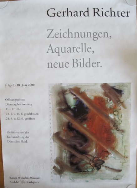 Gerhard Richter. Ausstellungsplakat, Krefeld, 2000, signiert