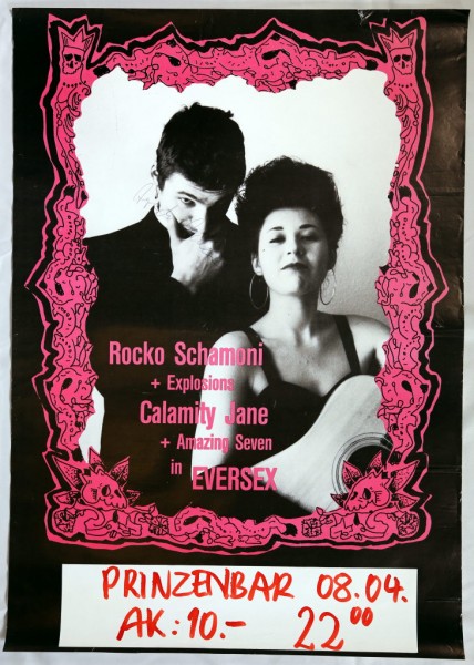 Daniel Richter. Konzertplakat SCHAMONI, ROCKO - CALAMITY JANE - Eversex