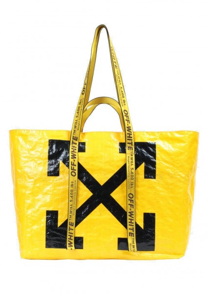 Virgil Abloh. Off White YELLOW BLACK ARROWS TOTE BAG 2019