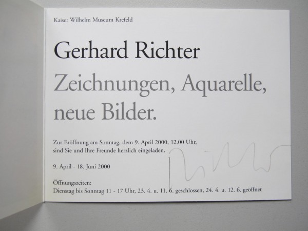 Gerhard Richter. Ausstellungseinladung, Krefeld, 2000, signiert