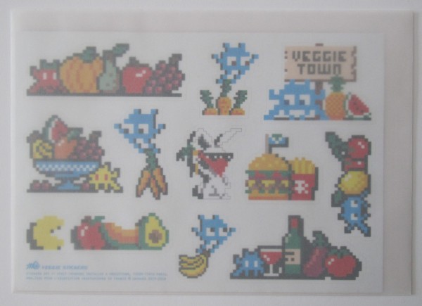 Space Invader.Veggie stickers, 2018