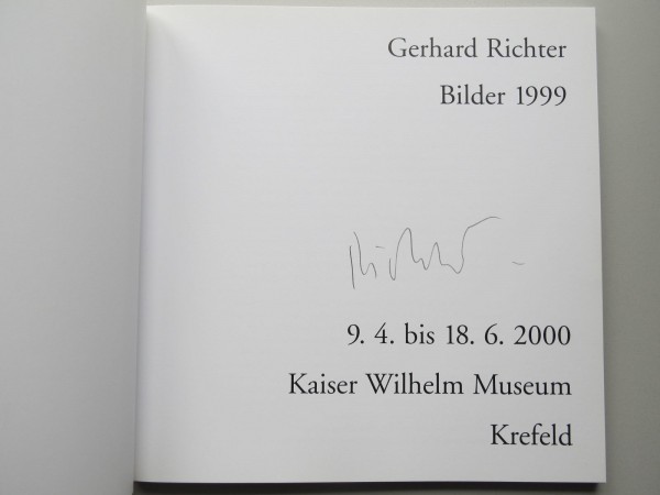 Gerhard Richter.Bilder 1999. Ausstellungskatalog Krefeld, 2000, signiert